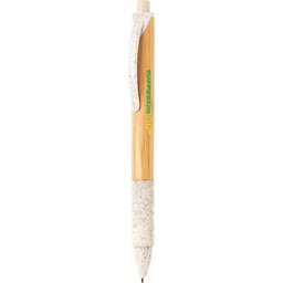 Pen van bamboe en tarwestro bedrukte