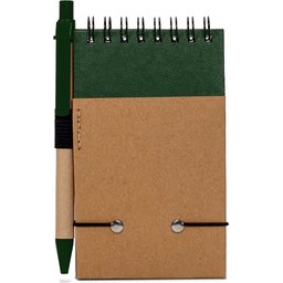 Reporter Notitieboekje Recycled Papier met Pen-groen achterzijde