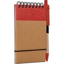 Reporter Notitieboekje Recycled Papier met Pen-rood
