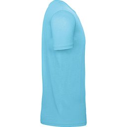 Ringgesponnen T-shirt-turquoise zijkant