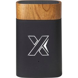 S31 speaker 5W voorzien van hout met oplichtend logo-voorzijde