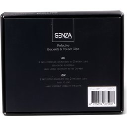 SENZA Set van 2 Reflective Bracelets en Trouser Clips-achterzijde verpakking