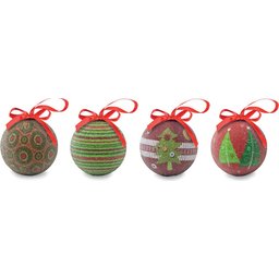 Set 4 kerstballen bedrukken