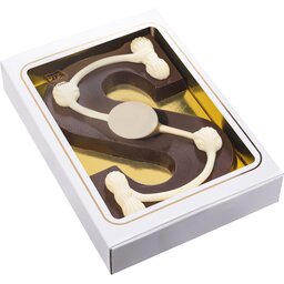 Sint Letter pure chocolade 200 gram met eigen logo plaatje 