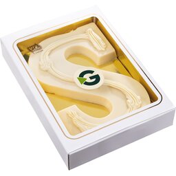 Sint Letter witte chocolade 200 gram met eigen logo plaatje bedrukken