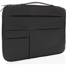 Smooth PU 15.6" laptop sleeve met handvat PVC-vrij -zwart