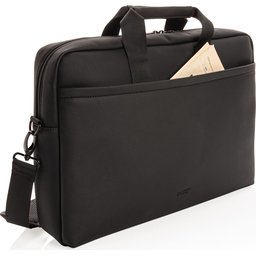 Swiss Peak deluxe vegan lederen laptop tas PVC vrij-schuin