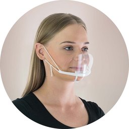 Transparant gezichtsmasker met verstelbare bandjes bedrukken
