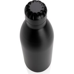 Unikleur vacuum roestvrijstalen fles 1L-zwart bovenzijde