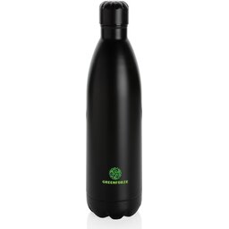 Unikleur vacuum roestvrijstalen fles 1L-zwart gepersonaliseerd