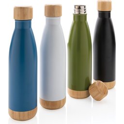Vacuüm fles uit RVS en bamboe