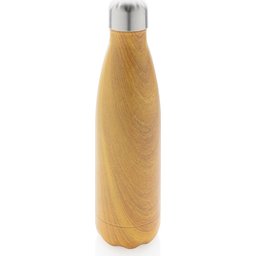 Vacuüm roestvrijstalen fles met houtdessin -licht