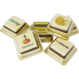 Witte Logo Chocolade - per stuk verpakt - pakket van 50 stuks