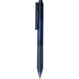 X9 frosted pen met siliconen grip - donkerblauw - zijkant