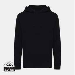 Zwart Iqoniq Rila lichtgewicht gerecycled katoen hoodie