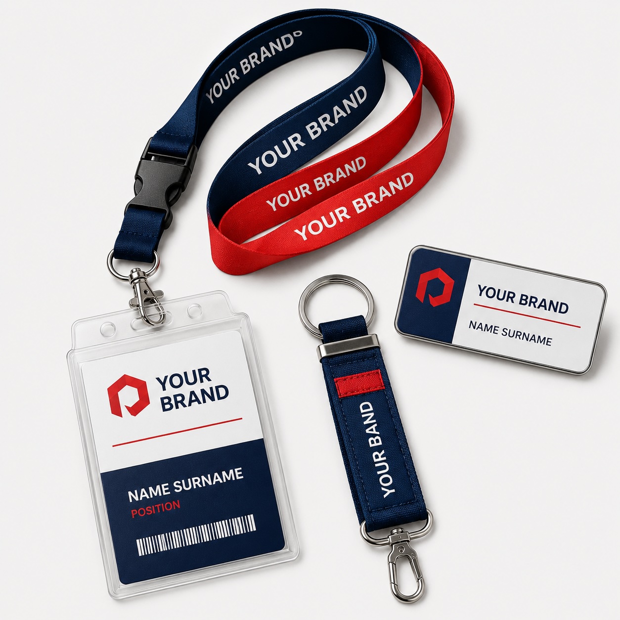 Bedrukte lanyards en identificatieproducten met logo voor bedrijven en evenementen