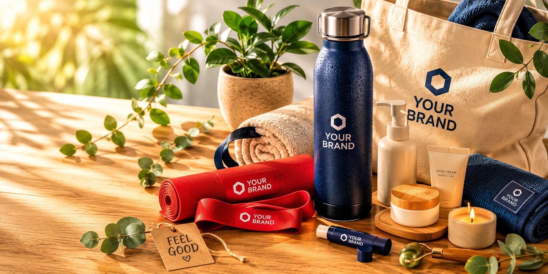 Healthy lifestyle en wellness relatiegeschenken met logo