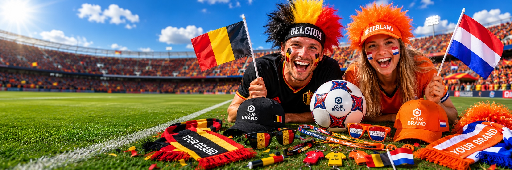 Voetbalmerchandise en fanartikelen met logo